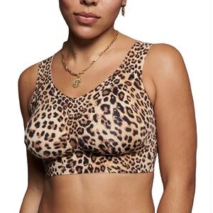 Evelyn & Bobbie DEFY V-Neck Bralette, LEOPARD, MEDIUM